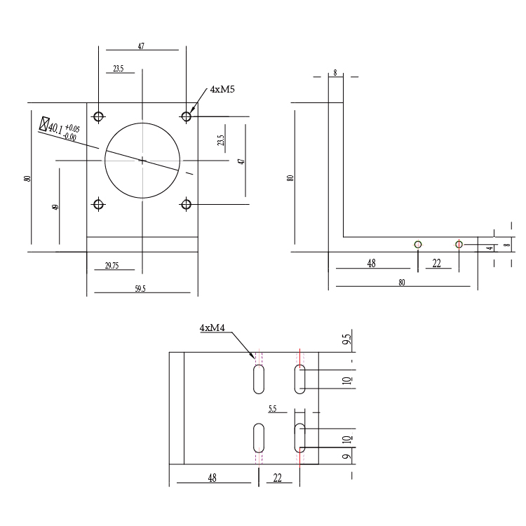 Кутовий кронштейн для Nema 23(57) (алюміній)