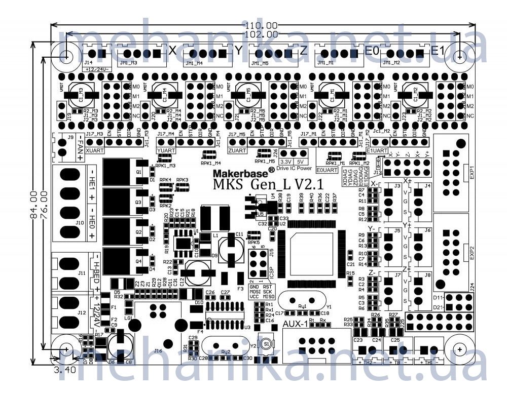 Контроллер 3D принтера Makerbase MKS Gen L V2.1