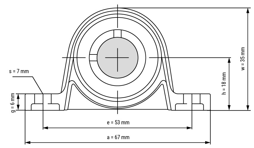 Підшипник опорний фланцевий KP000, 10 мм