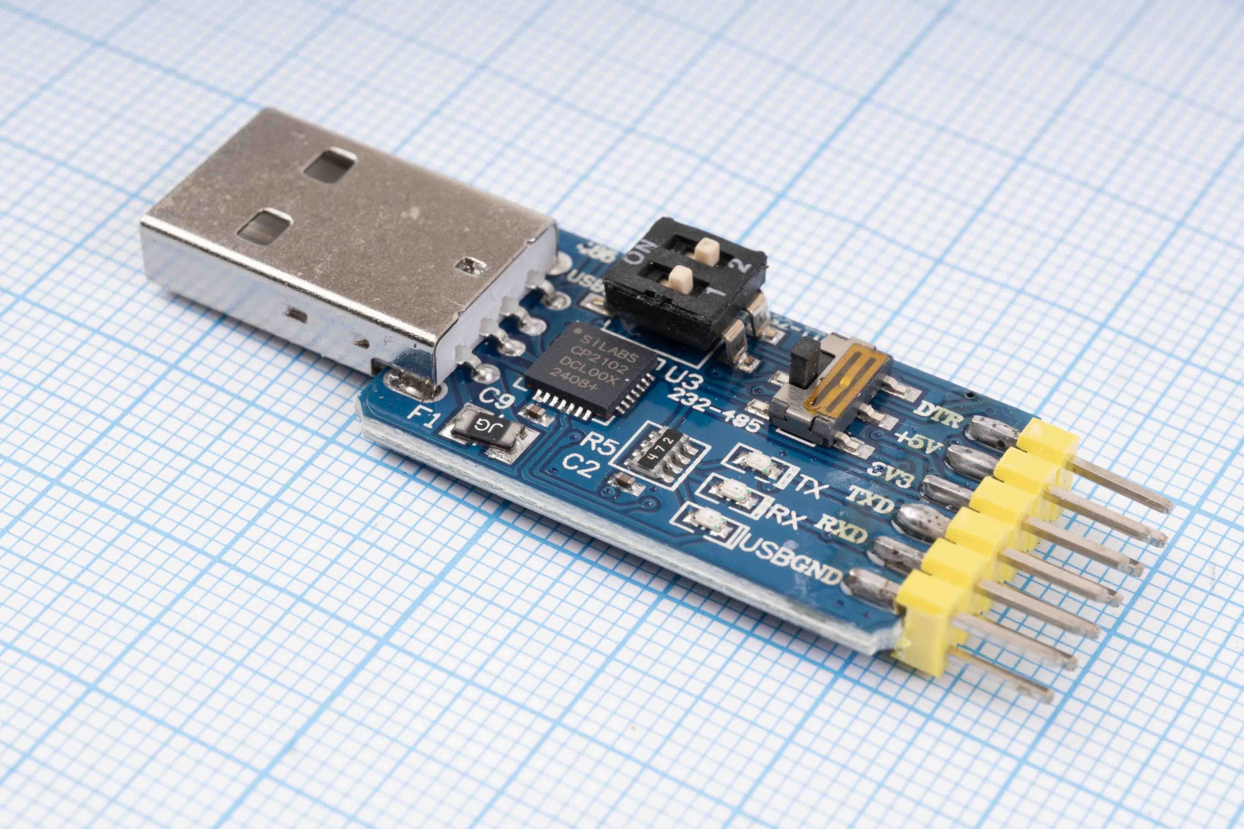 Перехідник (конвертер, адаптер, перетворювач) інтерфейсів USB, TTL, UART, RS232, RS485 на CP2102 (6in1)/USB-A
