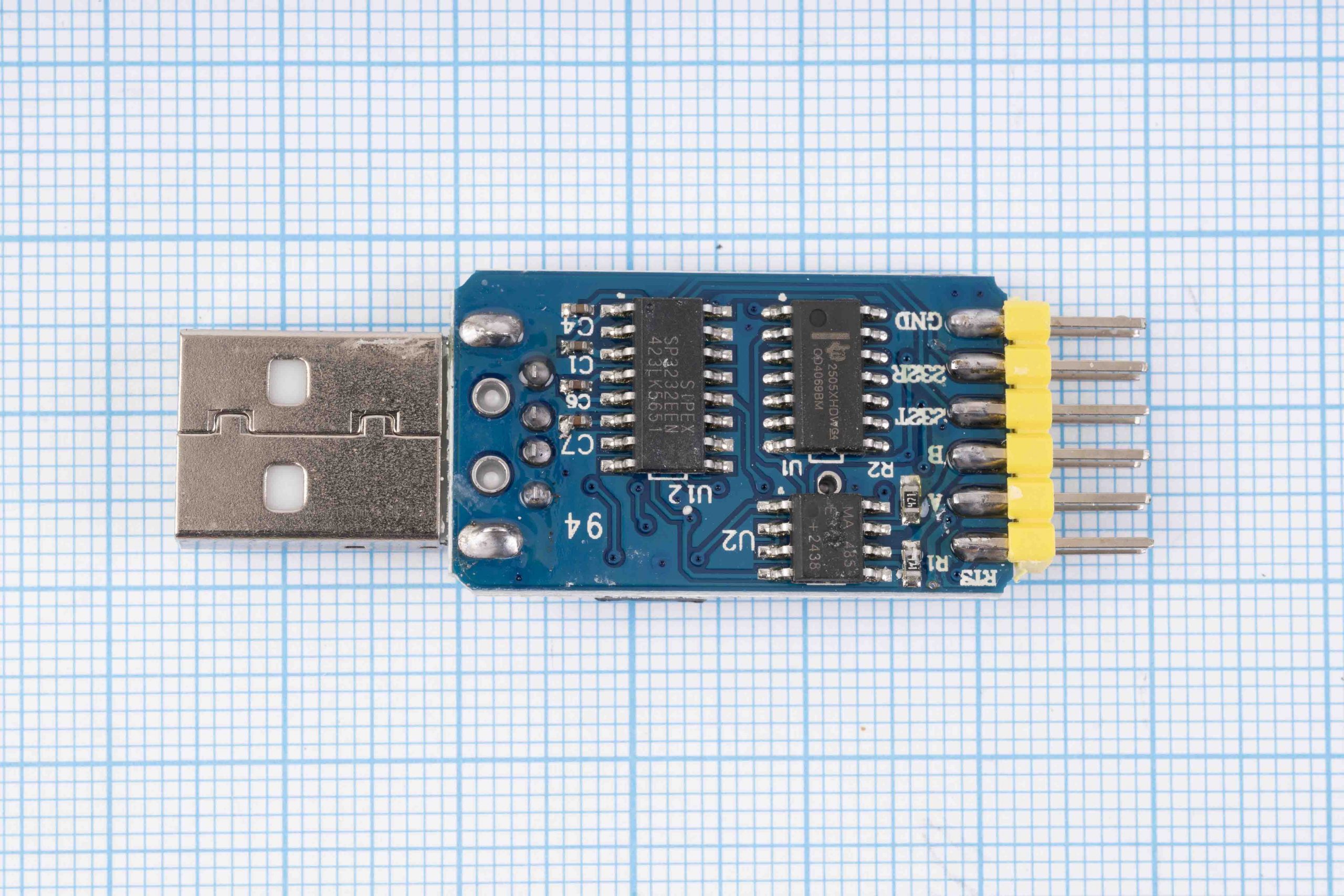 Перехідник (конвертер, адаптер, перетворювач) інтерфейсів USB, TTL, UART, RS232, RS485 на CP2102 (6in1)/USB-A