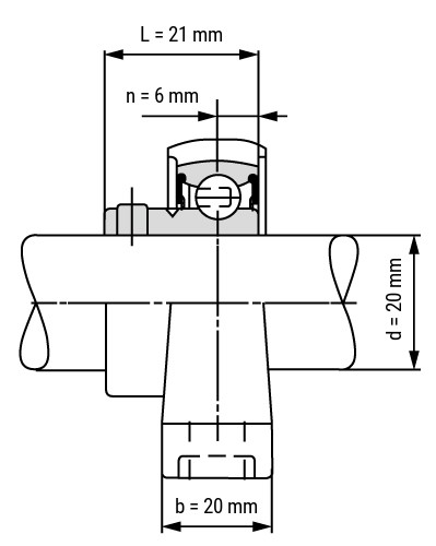 Підшипник опорний фланцевий KP004, 20 мм