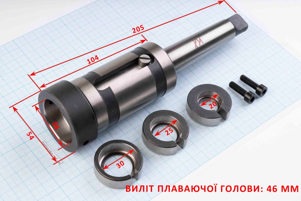 Плашкотримач, тримач для плашок (лерок) з плаваючою головкою для верстата з конусом Морзе MTA3