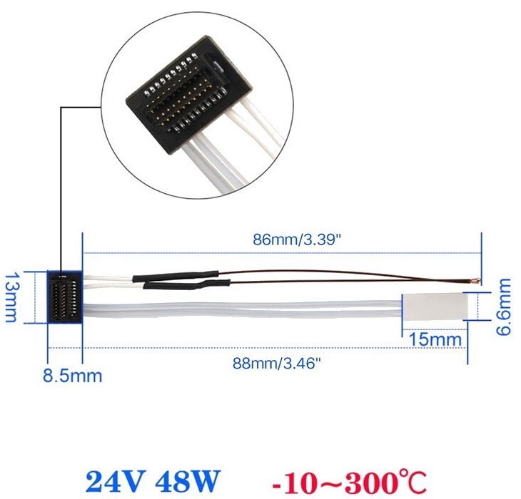 Нагрівальний елемент керамічний та термістор до Bambu Lab P1P/P1S, 24V/48W