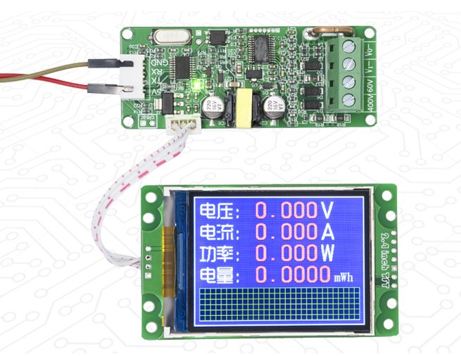 Ватметр (вольтметр, амперметр) цифровий SUI-201, DC 0-400V/10A, з дисплеєм 2.4"