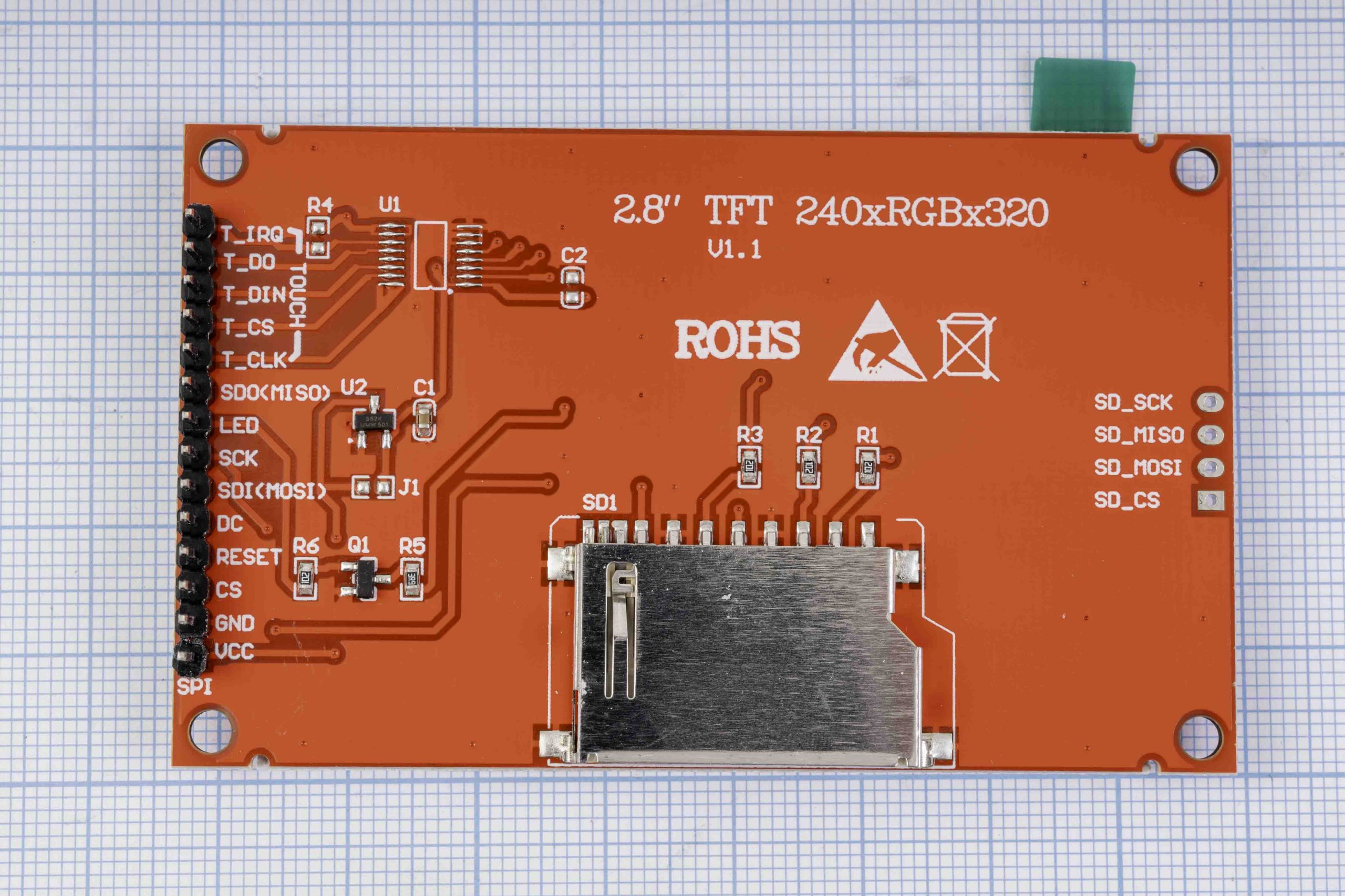 Дисплей кольоровий 2.8" TFT SPI LCD 240x320 ST7789V, без тачскріна