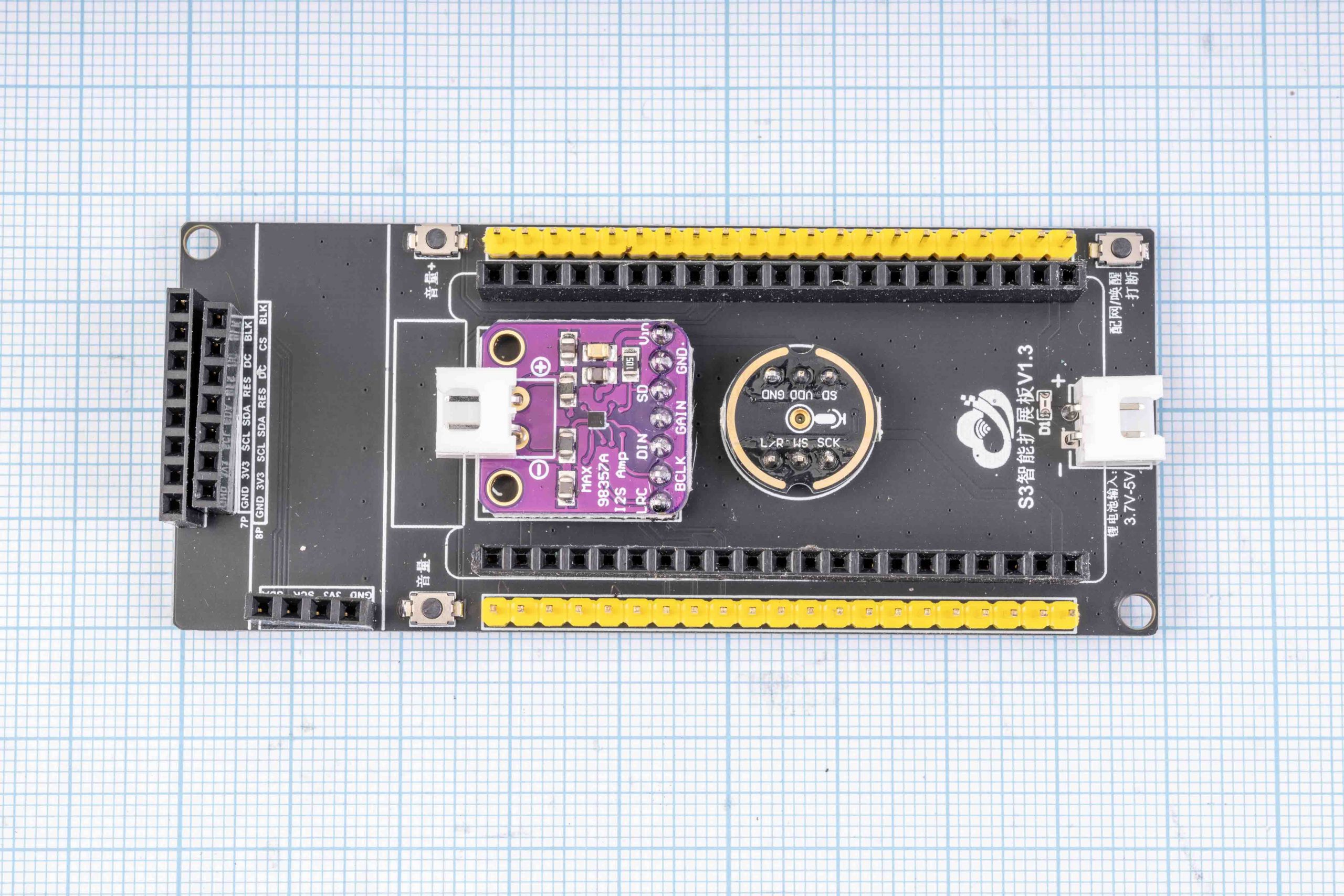 Плата розширення для ESP32-S3 TFT, термінальний адаптер, 42 контакти (42 PIN) з модулем аудіопідсилювача MAX98357A та мікрофоном INMP441